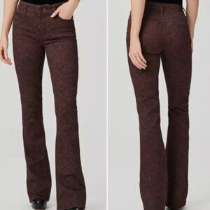PAIGE Brown Floral Boot Cut Pants
